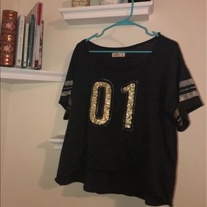Hollister jersey style t shirt with sequins